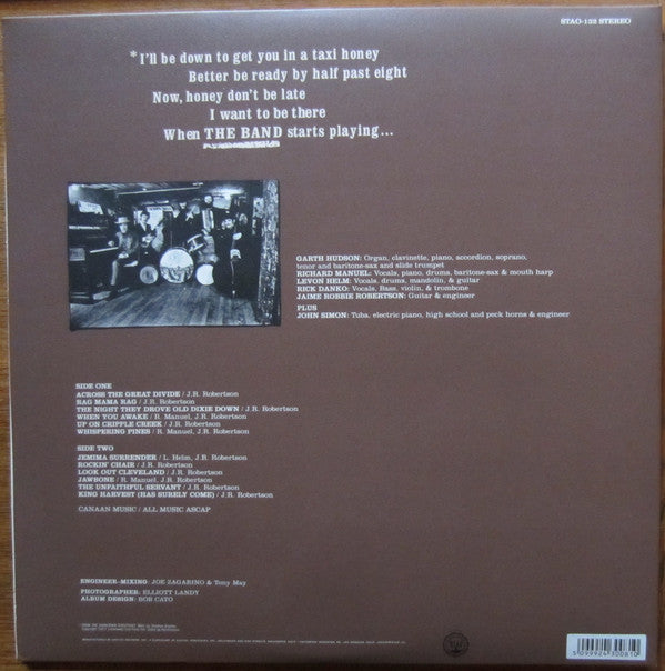 The Band : The Band (LP, Album, Ltd, RE, 180)