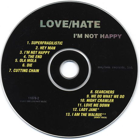 Love/Hate : I'm Not Happy (CD, Album)