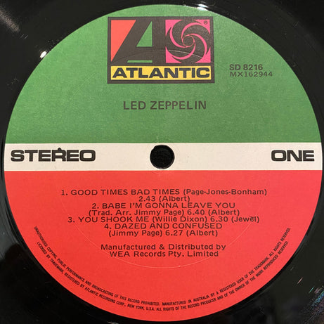 Led Zeppelin : Led Zeppelin (LP, Album, RE, Lam)
