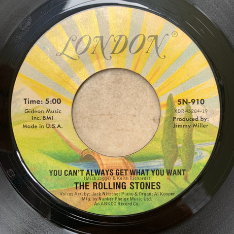 The Rolling Stones : Honky Tonk Women / You Can't Always Get What You Want (7", Single)