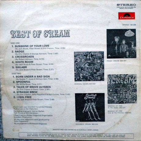 Cream (2) : Best Of Cream (LP, Comp)