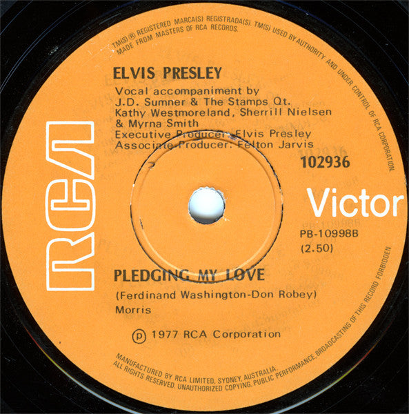 Elvis Presley : Way Down (7", Single)