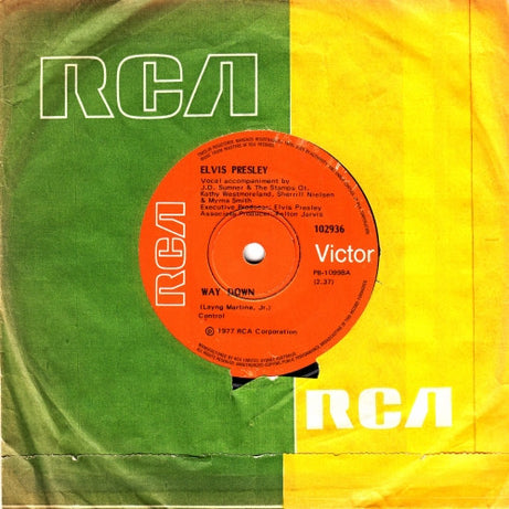 Elvis Presley : Way Down (7", Single)