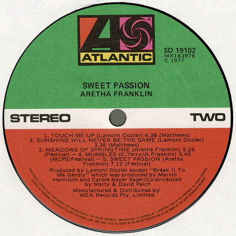 Aretha Franklin : Sweet Passion (LP, Album)