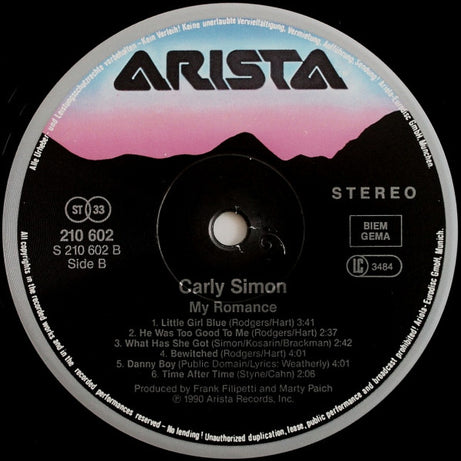 Carly Simon : My Romance (LP, Album)