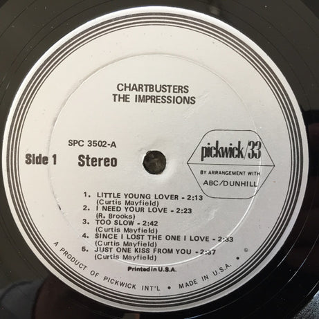 The Impressions : Chart Busters! (LP, Comp)