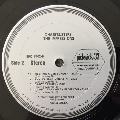 The Impressions : Chart Busters! (LP, Comp)