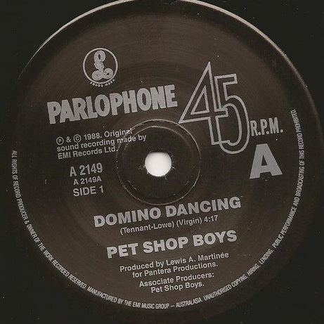 Pet Shop Boys : Domino Dancing (7", Single)