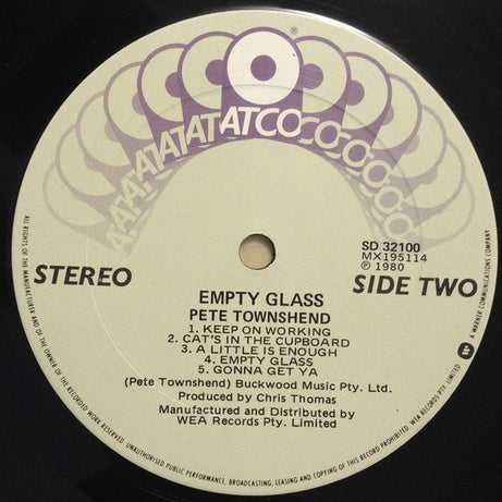 Pete Townshend : Empty Glass (LP, Album)