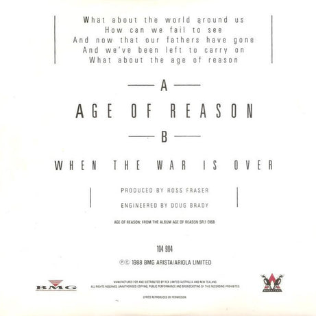 John Farnham : Age Of Reason (7", Single)