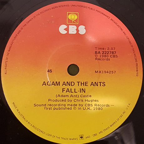 Adam And The Ants : Antmusic (7", Single)