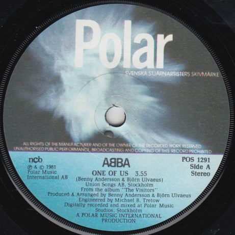 ABBA : One Of Us (7", Single)