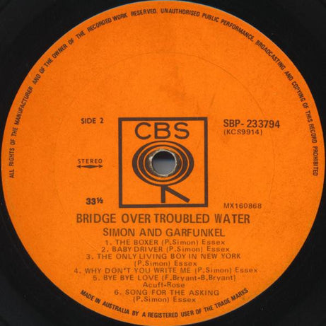 Simon & Garfunkel : Bridge Over Troubled Water (LP, Album)