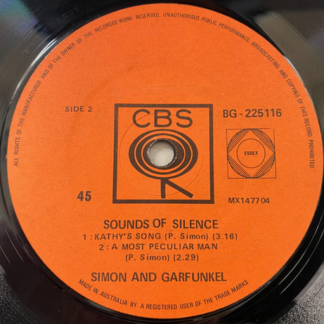Simon & Garfunkel : Sounds Of Silence  (7", EP, Mono)