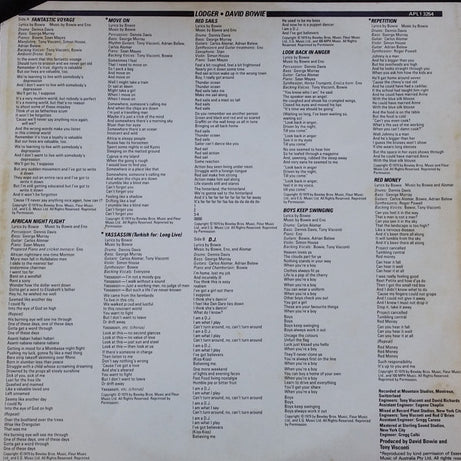 David Bowie : Lodger (LP, Album)