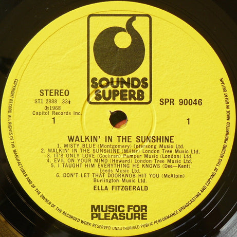 Ella Fitzgerald : Walkin' In The Sunshine (LP, Album, RE)