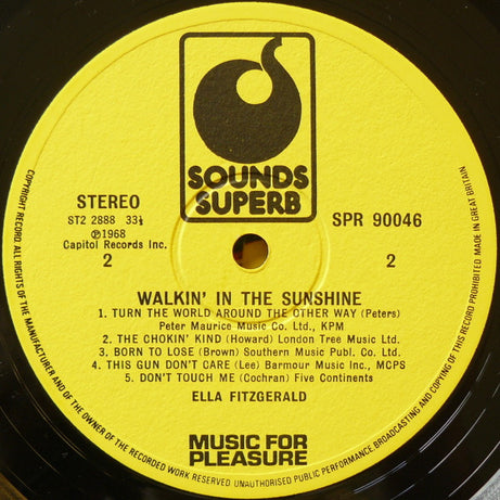 Ella Fitzgerald : Walkin' In The Sunshine (LP, Album, RE)