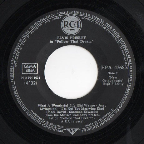 Elvis Presley : Elvis Presley In Follow That Dream (7", EP)