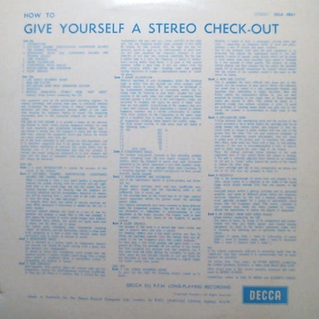 No Artist : How To Give Yourself A Stereo Check-Out (LP, RP)
