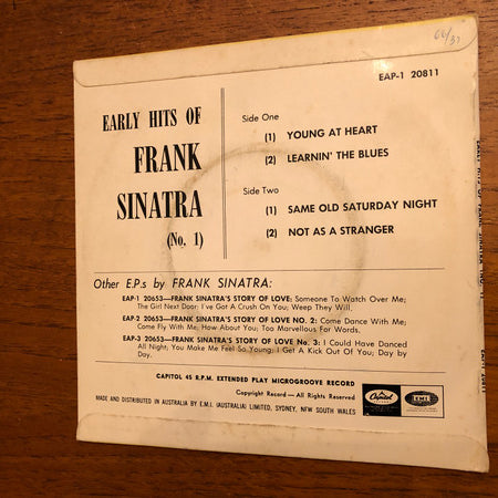 Frank Sinatra : Early Hits Of Frank Sinatra No. 1 (7", EP)