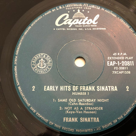 Frank Sinatra : Early Hits Of Frank Sinatra No. 1 (7", EP)