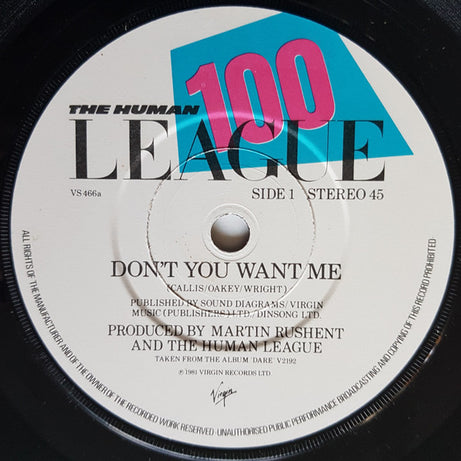 The Human League : Don't You Want Me (7", Single)