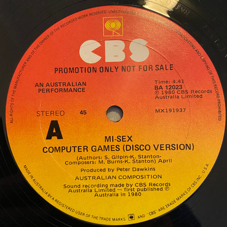 Mi-Sex : Computer Games (12", Maxi, Ltd, Promo)