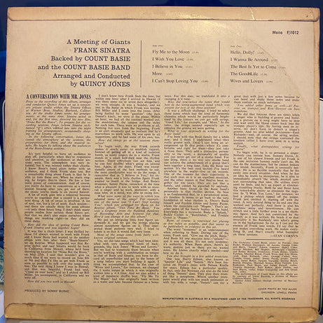 Frank Sinatra • Count Basie Orchestra : It Might As Well Be Swing (LP, Album, M/Print)