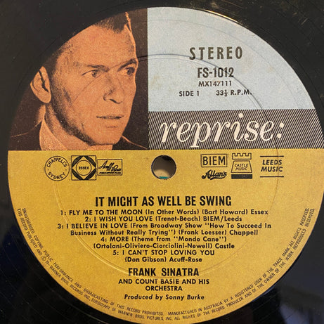 Frank Sinatra • Count Basie Orchestra : It Might As Well Be Swing (LP, Album, M/Print)