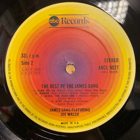 James Gang Featuring Joe Walsh : The Best Of The James Gang Featuring Joe Walsh (LP, Comp, RE)