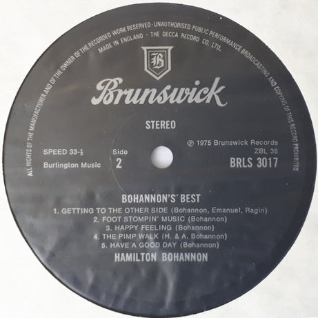 Hamilton Bohannon : Bohannon's Best (LP, Comp)