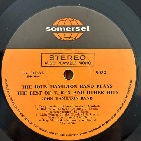 John Hamilton Band : Plays The Best Of T. Rex (LP)