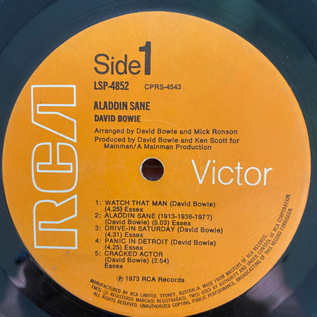 David Bowie : Aladdin Sane (LP, Album, Gat)
