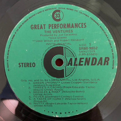 The Ventures : Great Performances Volume 1 (LP, Comp)
