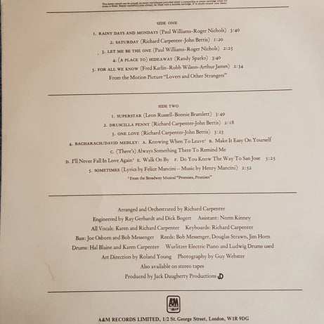 Carpenters : Carpenters (LP, Album)