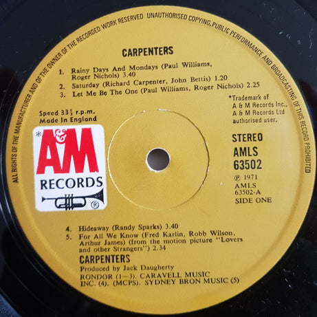 Carpenters : Carpenters (LP, Album)