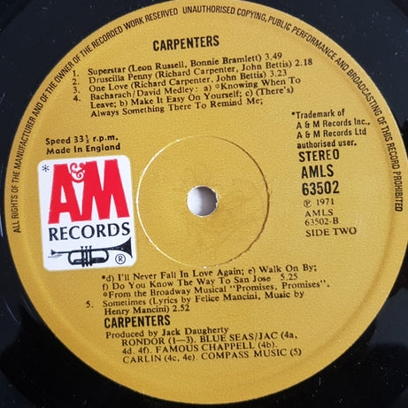 Carpenters : Carpenters (LP, Album)