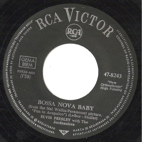 Elvis* : Bossa Nova Baby (7", Single)
