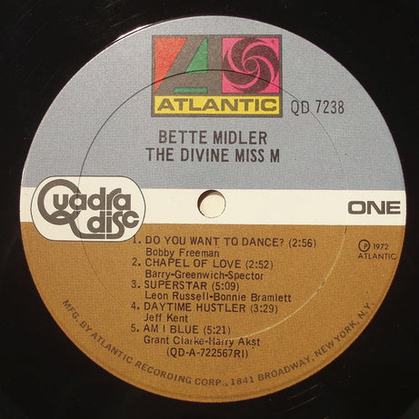 Bette Midler : The Divine Miss M (LP, Album, Quad)