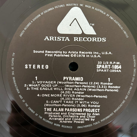 The Alan Parsons Project : Pyramid (LP, Album, Gat)