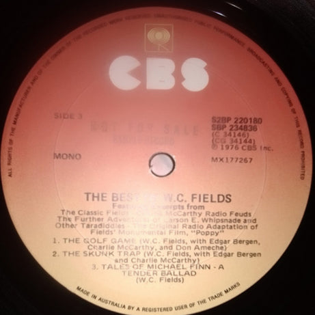 W.C. Fields : The Best Of W.C. Fields (2xLP, Comp, Mono, Promo)