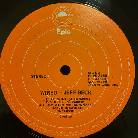 Jeff Beck : Wired (LP, Album)