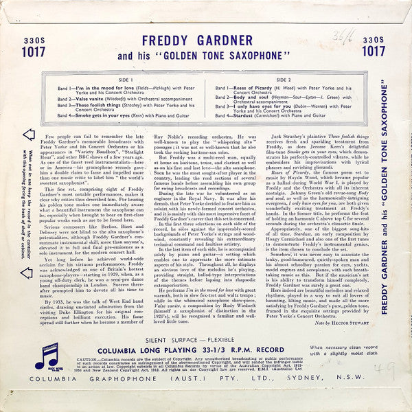 Freddy Gardner : Freddy Gardner And His Golden Tone Saxophone (10", Mono)
