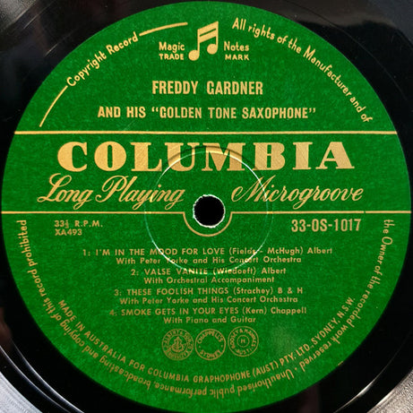 Freddy Gardner : Freddy Gardner And His Golden Tone Saxophone (10", Mono)
