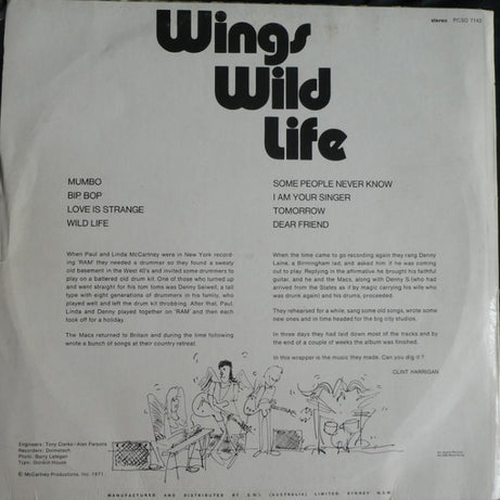 Wings (2) : Wild Life (LP, Album)