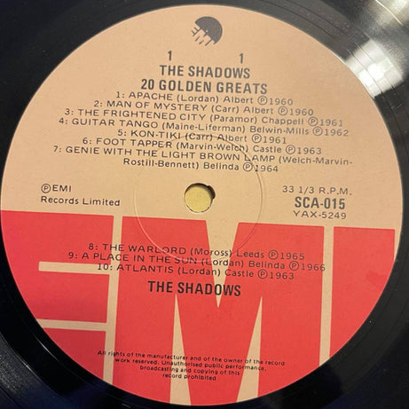 The Shadows : 20 Golden Greats (LP, Comp, RE, Pal)