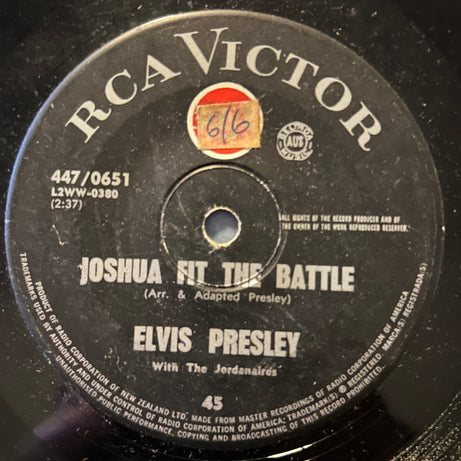 Elvis Presley With The Jordanaires : Joshua Fit The Battle (7", Single)