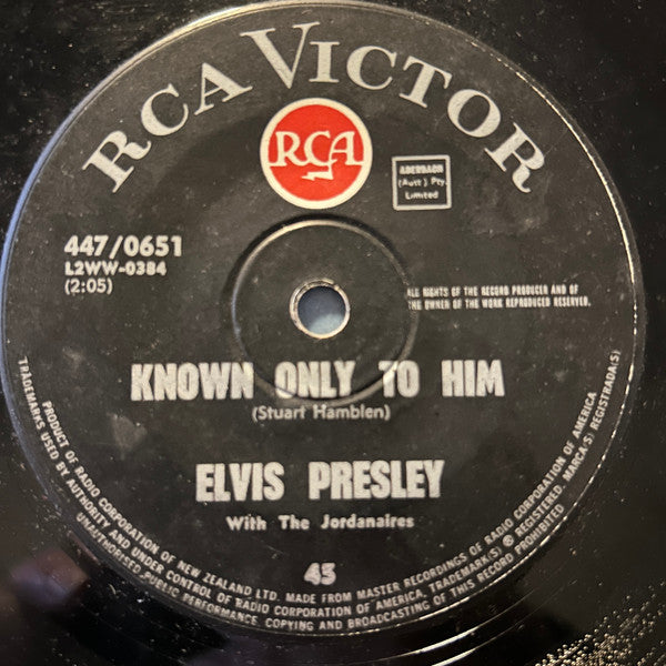 Elvis Presley With The Jordanaires : Joshua Fit The Battle (7", Single)