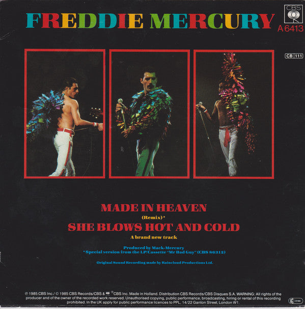 Freddie Mercury : Made In Heaven (Remix) (7", Single)