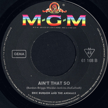 Eric Burdon And The Animals* : Monterey / Ain't That So (7", Single, Mono)